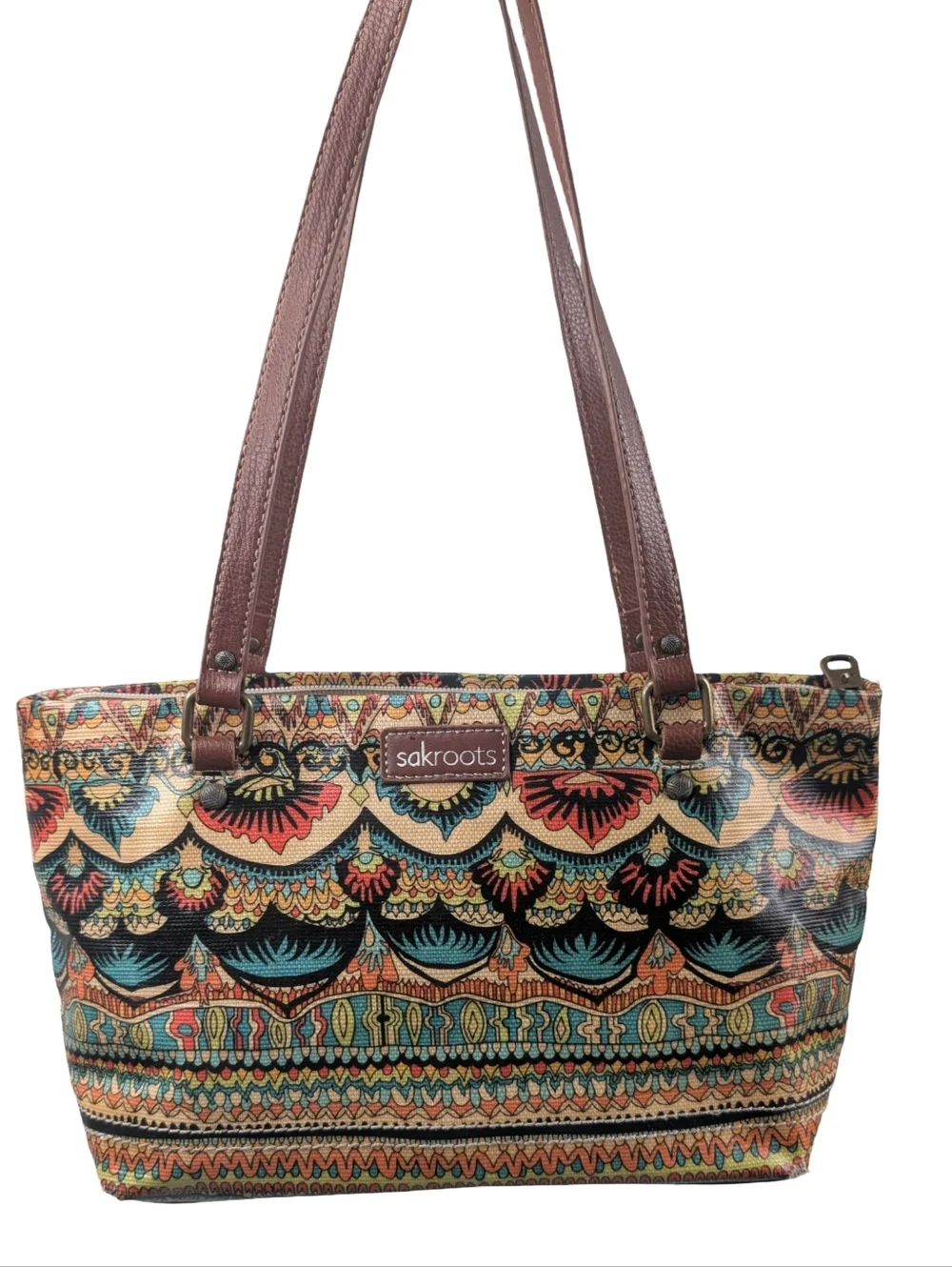 Sakroots Artist Circle Tote Colorful Boho Print Shoulder Bag